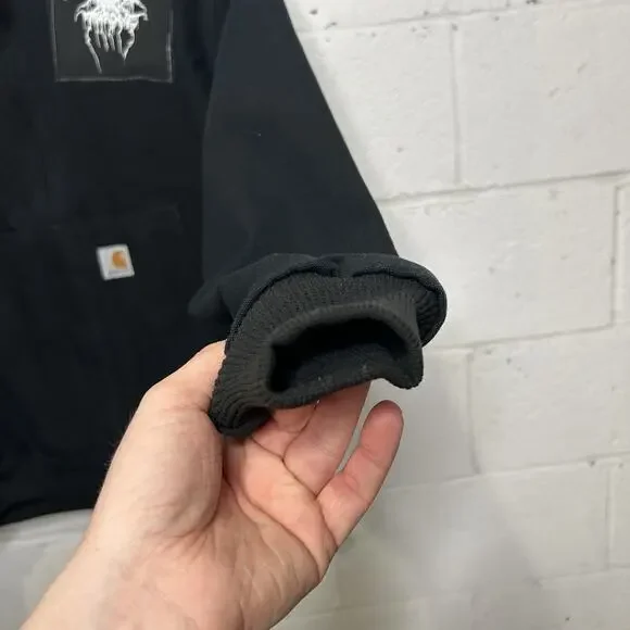 Y2K Carhartt Thermal-Lined Hooded Jacket “Black” Dark Throne - Picture 10 of 16
